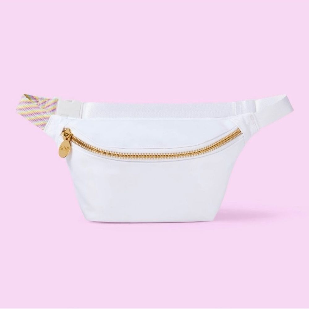 Stoney Clover Lane White Waist Bag with Gold Zipper
